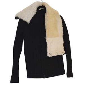 NWT Rick Owens Fall 2013 Runway Leather Jacket Fur Shearling Collar VERY RARE